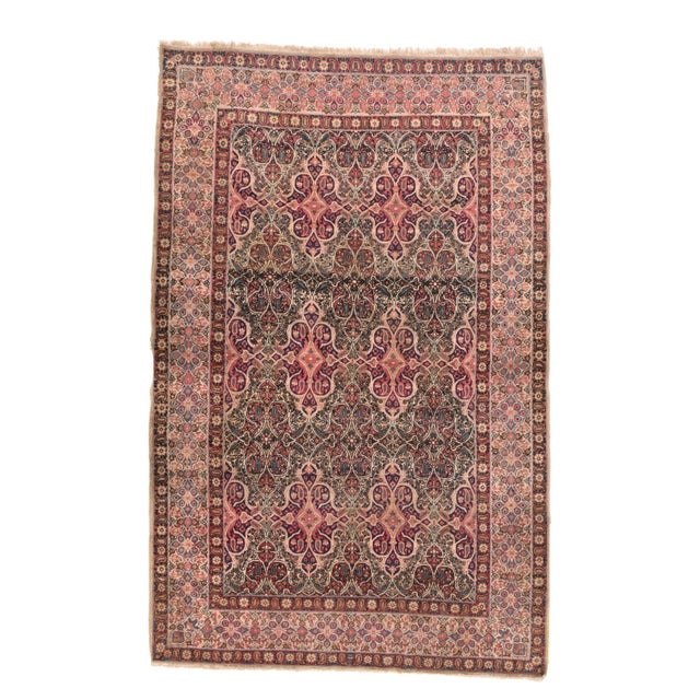 Traditional Antique Salmon Lavar Kerman Rug 4'8'' X 7'3'' For Sale - Image 3 of 4