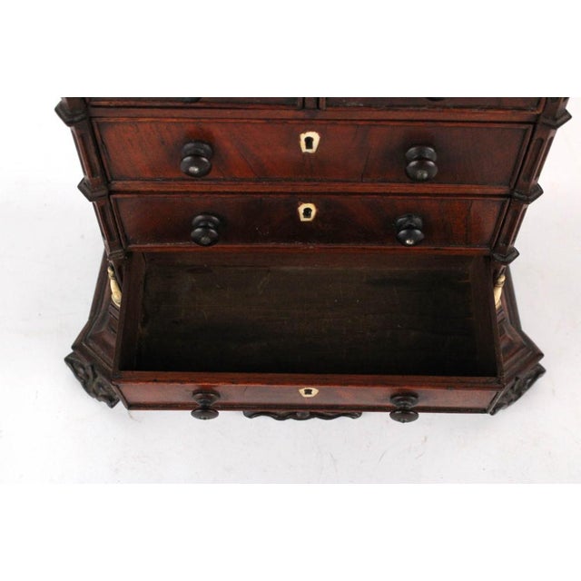 Wood Antique Salesman Sample Mahogany Chest of Drawers For Sale - Image 7 of 11