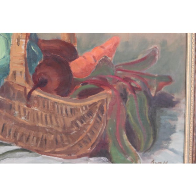 G Wald, Vegetable Basket, 1950s, Oil on Canvas, Framed For Sale - Image 10 of 18