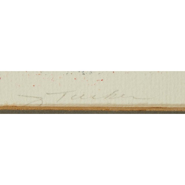 Blue MCM James Tucker Print "Elizabethan Figure II" Mono Print For Sale - Image 8 of 9