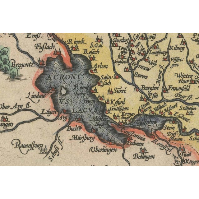 Map of Switzerland by Ortelius, 1584 For Sale - Image 4 of 9