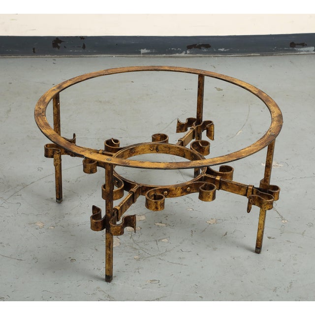 Gilbert Poillerat Style Gilt Iron and Glass Coffee/Cocktail Table, C. 1950 For Sale - Image 15 of 17