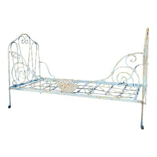 Antique Late 1800's French Iron Daybed For Sale