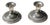 Art Deco Danish Low Silver Candleholders, 1950s, Set of 2 For Sale