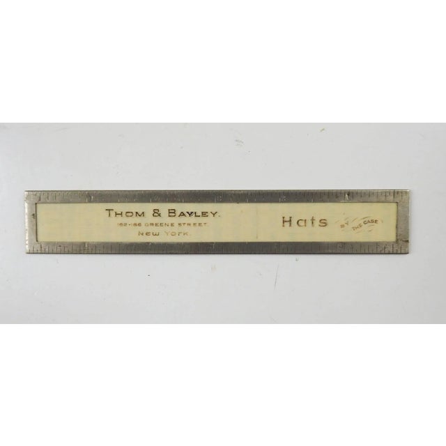 Antique Celluloid & Nickel Ruler Thom & Bayley Hats New York For Sale - Image 4 of 4