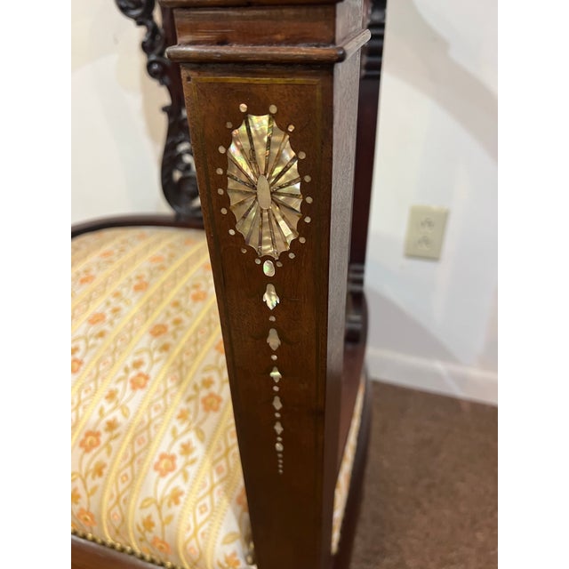 Chinese 19th century mother of pearl inlay chair! This is absolutely stunning! small brass inlay missing at chair back,...