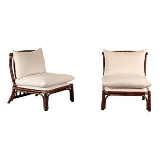 Set of Vintage Rattan Lounge Chairs by Alberto Smania for Forme, 1970s For Sale