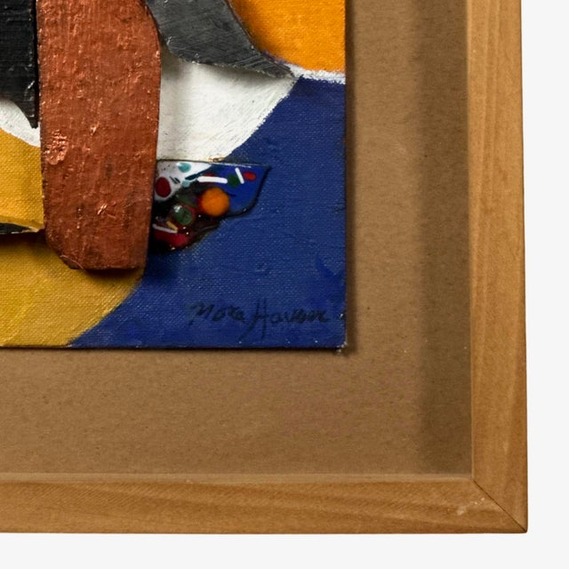 Postmodern Nora Hauser - Abstract Postmodernist Collage, Signed (1989, Shadowbox) For Sale - Image 3 of 6