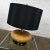 Gorgeous mid-century modern lava glazed large scale squatty table lamp with new black faux silk drum shade. Beautiful...