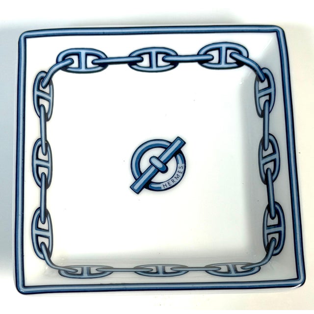 Late 20th Century Hermès Paris Chaîne d'Ancre Porcelain Nut or Sweetmeat Dishes, Set of Four For Sale - Image 9 of 13