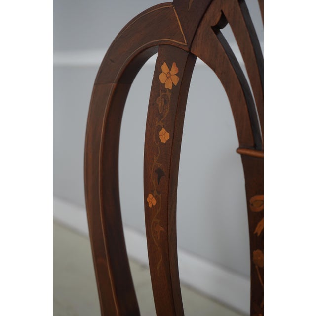 Pair of Vintage Mahogany Federal Style Inlaid Shield Back Chairs For Sale - Image 15 of 18