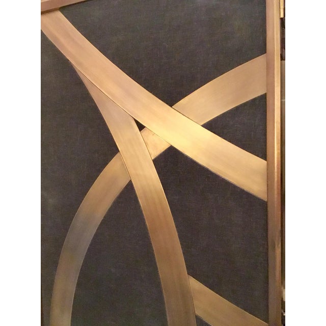 2010s Currey & Co. Clara Black and Gold Folding Screen as Is For Sale - Image 5 of 7