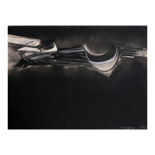 Bertrand Dorny, Black Abstract, Mixed Media Painting For Sale