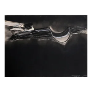 Bertrand Dorny, Black Abstract, Mixed Media Painting