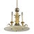 A refined Art Deco chandelier featuring a striking central element with intricate metalwork. The centerpiece is decorated...
