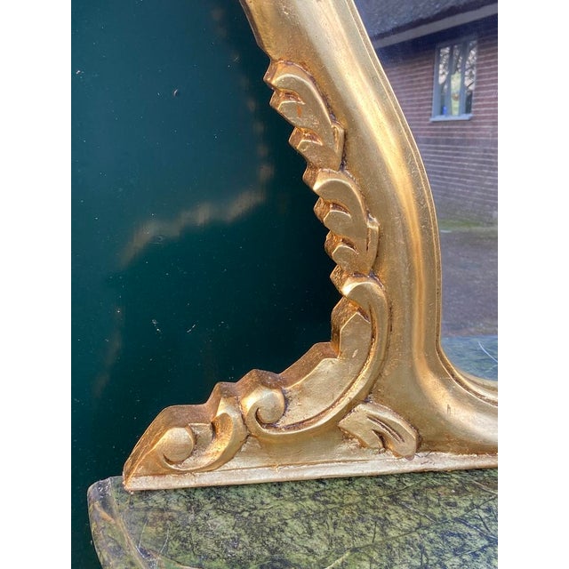 Gold 1920s French Louis XVI Gilt Beech Marble Console Table & Mirror – 2 Pc For Sale - Image 8 of 10