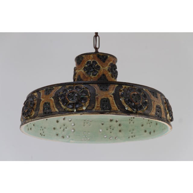 Mid-Century Modern Danish Stoneware Pendant Lamp by Jette Hellerøe, 1960s For Sale - Image 3 of 18