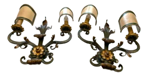 French Wrought Iron Sconces - a Pair
