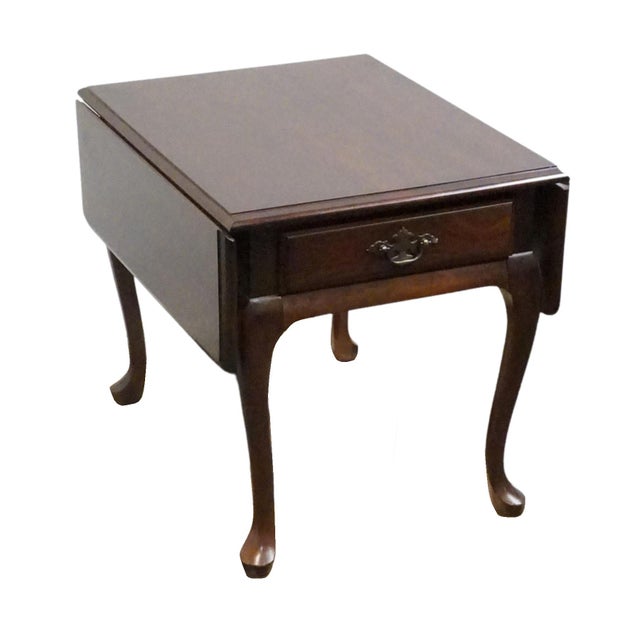 Wood Cresent Furniture Solid Cherry Traditional Style 36" Pembroke Drop Leaf Accent End Table 1338 For Sale - Image 7 of 16
