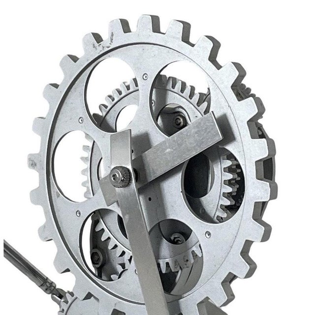 Metal Vintage Little Man-Shaped Desk or Wall Clock with Exposed Gears & Extendable Arms and Legs, 1980s-1990s For Sale - Image 7 of 8