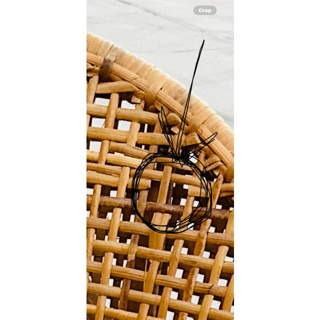 Tan Vintage Coastal Woven Rattan Barrel Dinning Chair For Sale - Image 8 of 8