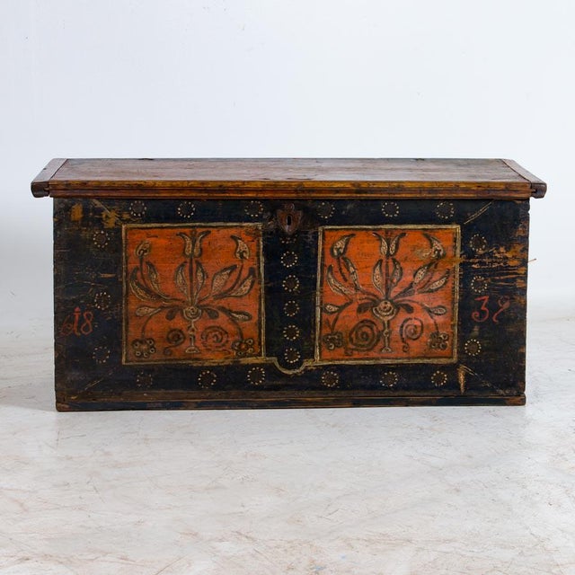 Antique Romanian Painted Trunk/Coffee Table Chairish