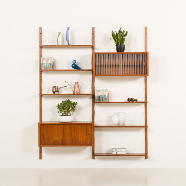 Randers Møbelfabrik P.S. System 2 Bay Teak Wall Unit from Preben Sorensen, 1960s For Sale - Image 4 of 16