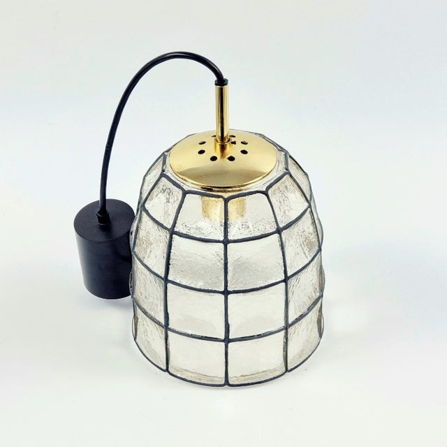 Metal Mid-Century Modern Glass Pendant/Ceiling Light From Limburg, Germany, 1960s For Sale - Image 7 of 10