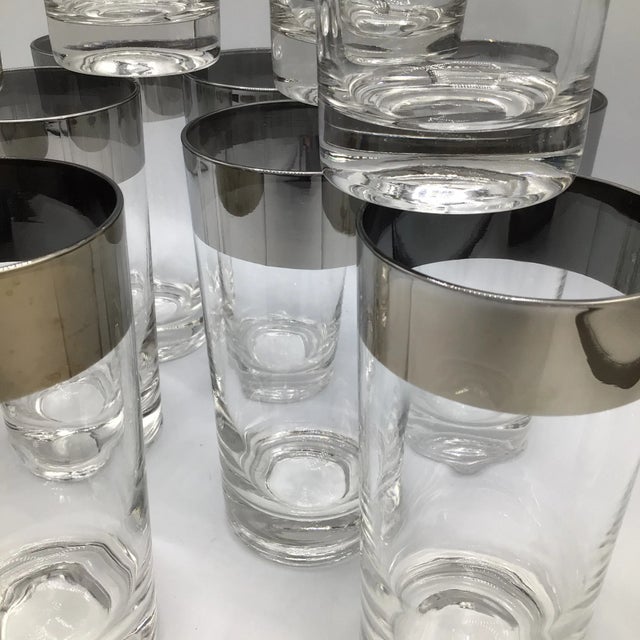 Dorothy Thorpe Platinum Band Highball Glasses-Set of 12 For Sale - Image 10 of 11