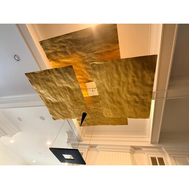 Ingo Maurer 1990s Ingo Maurer Oh Mei Ma Gold Leaf Pendant Light For Sale - Image 4 of 4