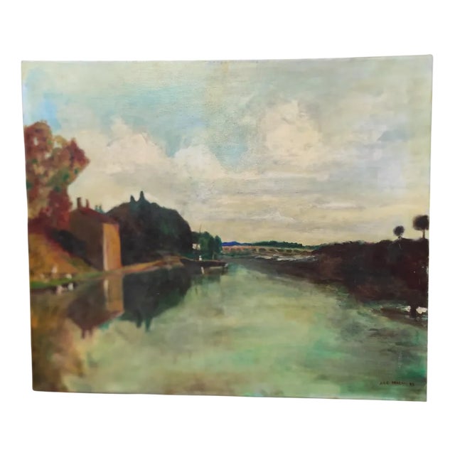 Pradel, French Landscape, 1993, Oil on Canvas For Sale
