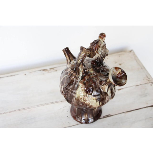 Antique Portuguese Palissy Ware Majolica Water Jug For Sale - Image 4 of 13