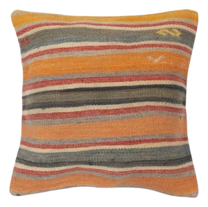 20"x20" Handwoven Kilim Cushion Cover. Vintage Pillowcase. Turkish Accent Pillow