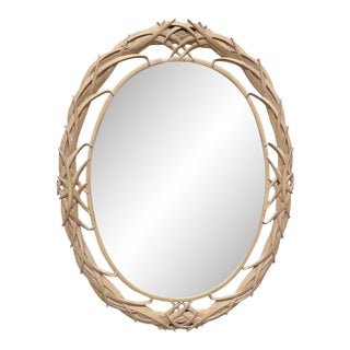 Vintage Carolina "Palm Frond" Oval Wall Mirror For Sale