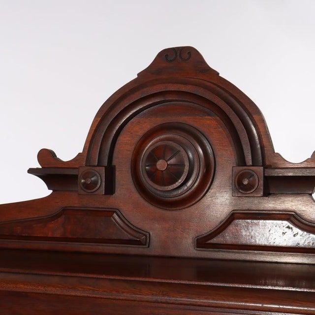 Late 19th Century Antique Renaissance Revival Walnut & Burl Four-Drawer Drop Front Secretary C1880 For Sale - Image 5 of 13
