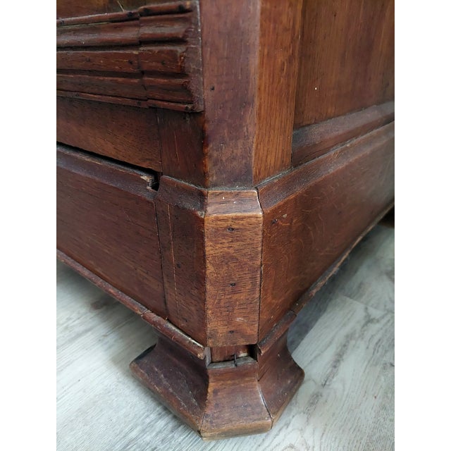 ​Antique 19th Century French Provincial Fruitwood Armoire With Bonnet Top For Sale - Image 4 of 12