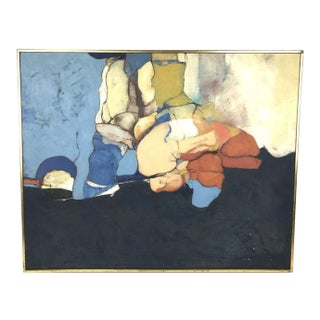 Contemporary Abstract Oil Painting, Framed For Sale