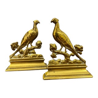 Vintage English Brass Bird Bookends For Sale