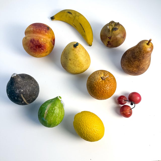 Vintage Hand-Painted Stone Fruit Collection, 10 Pieces For Sale - Image 12 of 12