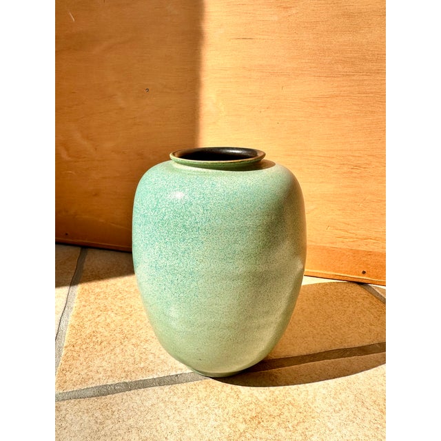 Ceramic Vase in Turquoise Tones by Carl Fischer, Germany, 1950s For Sale - Image 9 of 11