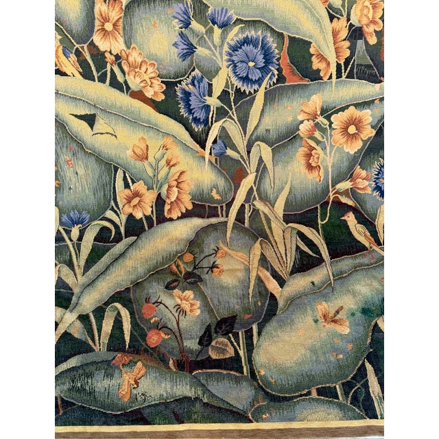 Arts & Crafts/ William Morris Style Verdure Tapestry Birds, Butterflies Foliage For Sale - Image 10 of 16