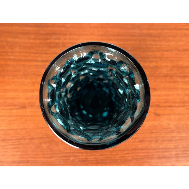 Mid-Century Modern Space Age Blue Bubble Glass Vase by Wilhelm Braun-Feldweg for Hirschberg, Germany, 1960s For Sale - Image 11 of 16