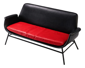 Mid-Century Leather Two-Seat Sofa, Czechoslovakia, 1960s