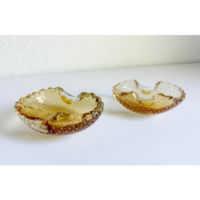 Murano Bullicante Style Ashtrays - A Pair For Sale In Sacramento - Image 6 of 15