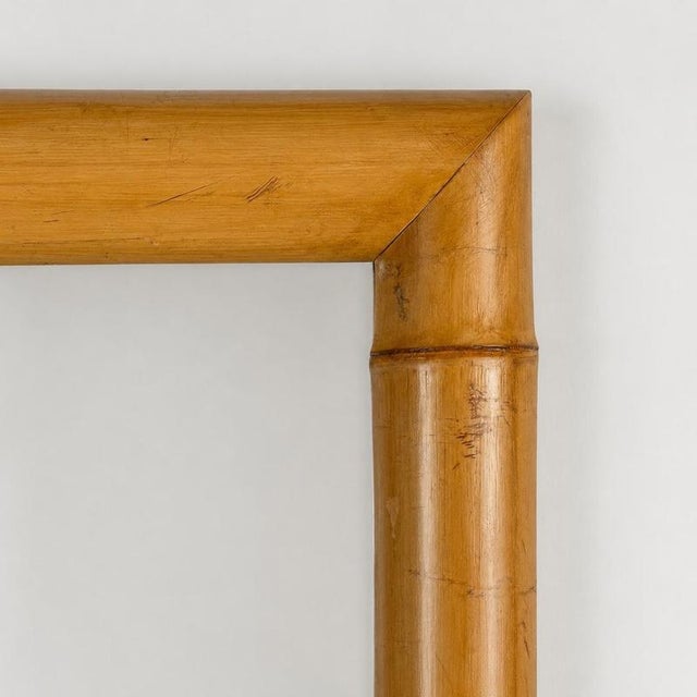1940s Vintage Italian Bamboo Wall Mirror with Beveled Glass, 1940s For Sale - Image 5 of 12