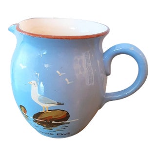 English Blue Torquay Seagull Bird Creamer Pottery For Sale
