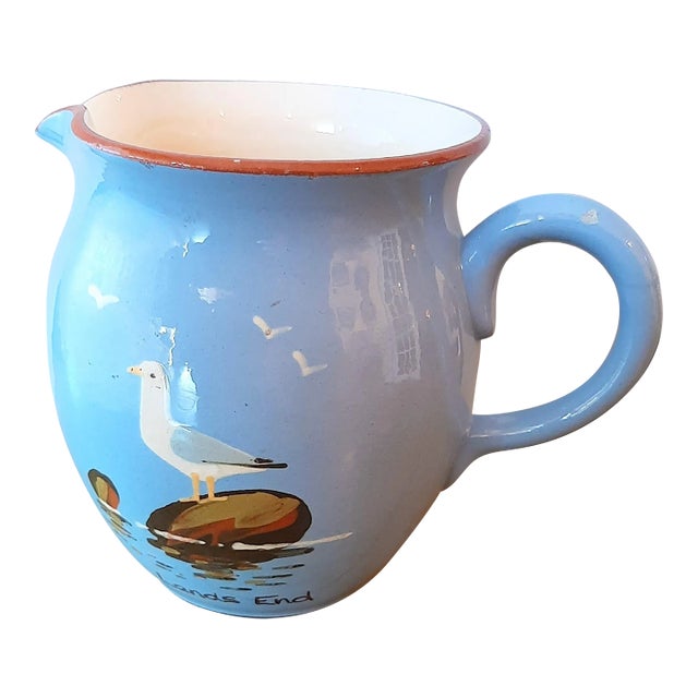 English Blue Torquay Seagull Bird Creamer Pottery For Sale