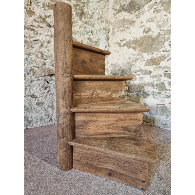 Antique French Architectural Spiral Staircase Segment in Oak, Early 19th Century For Sale - Image 9 of 17