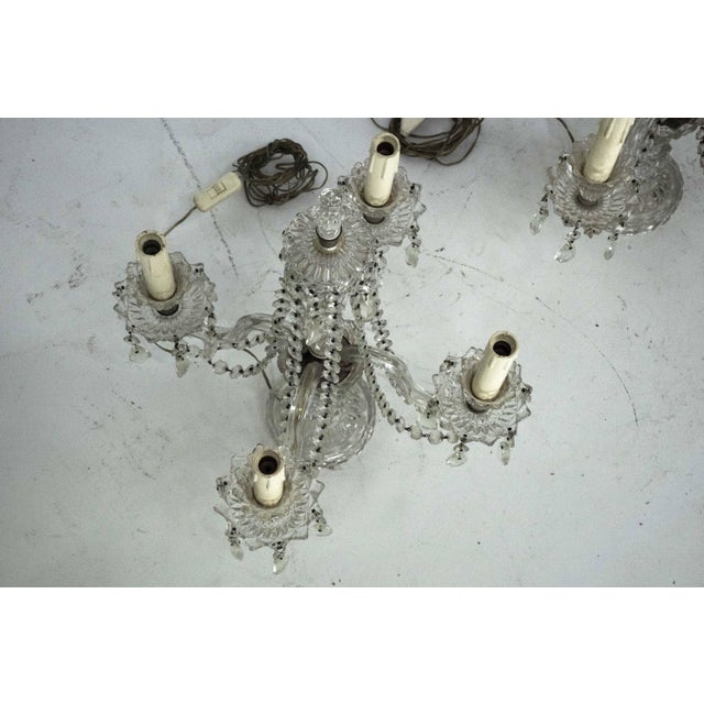 Maria Theresa Crystal Candelabra Table Lamps, Italy, 1940s, Set of 2 For Sale - Image 12 of 18