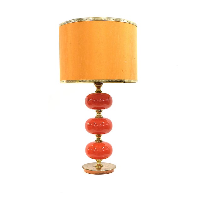 Red Large Vintage Table Lamp from Stilarmatur Tranås, Sweden, 1950s For Sale - Image 8 of 10